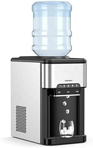 Distributeur d'Eau Multifonction 3 en 1 avec Machine à Glaçons Rapide et Eau Chaude/Froide