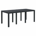 Table de repas extérieure rectangulaire en poly rotin 200 x 100 x 73 cm
