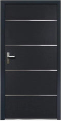 Porte d'entrée acier NAXARA 100x207 cm droite anthracite
