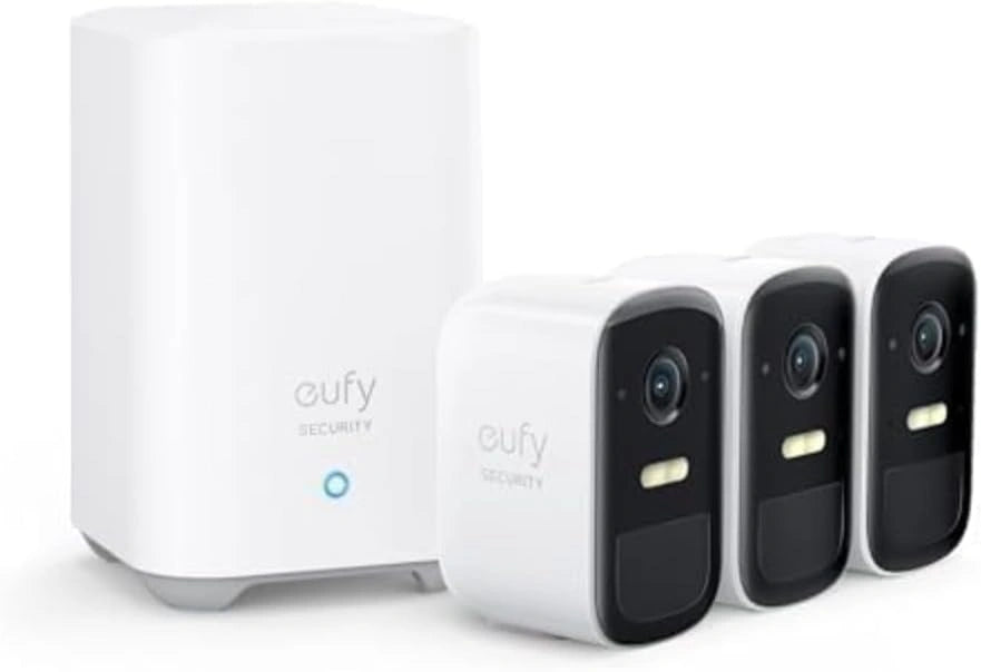 Caméra de Surveillance Extérieure sans Fil eufy Security eufyCam 2C, Kit de Trois, Autonomie 180 Jours, 1080p HD, Aucune Frais Mensuel