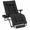 Chaise longue pliante extérieure avec appuie-tête et repose-pieds