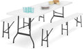 Ensemble de Table et Bancs Pliables 180 cm pour Camping et Réceptions