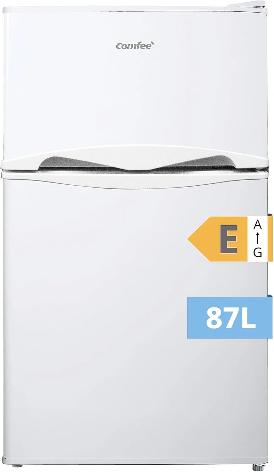 Réfrigérateur Compact 87L COMFEE', Congélateur Intégré, Économie d'Énergie, Éclairage LED, Portes Réversibles, Thermostat Ajustable, Blanc