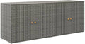 Meuble de Rangement Extérieur en Résine Tressée pour Jardin - Gris, 198x55,5x80 cm
