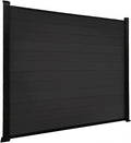 Barrière de Jardin en WPC Résistante aux Intempéries avec Poteaux en Aluminium - Noir 180x180 cm