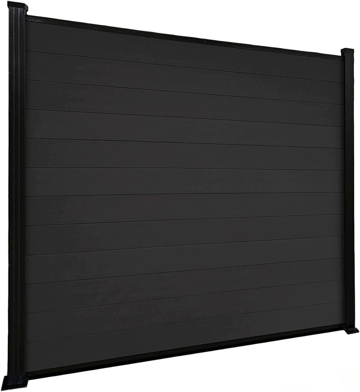 Barrière de Jardin en WPC Résistante aux Intempéries avec Poteaux en Aluminium - Noir 180x180 cm
