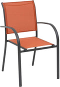 Fauteuil de Jardin Piazza en Aluminium Antirouille - Ambre/Graphite - Mobilier pour Terrasse et Balcon