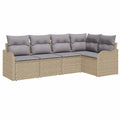 Ensemble de Salon de Jardin en Rotin Beige, Modulable et Confortable