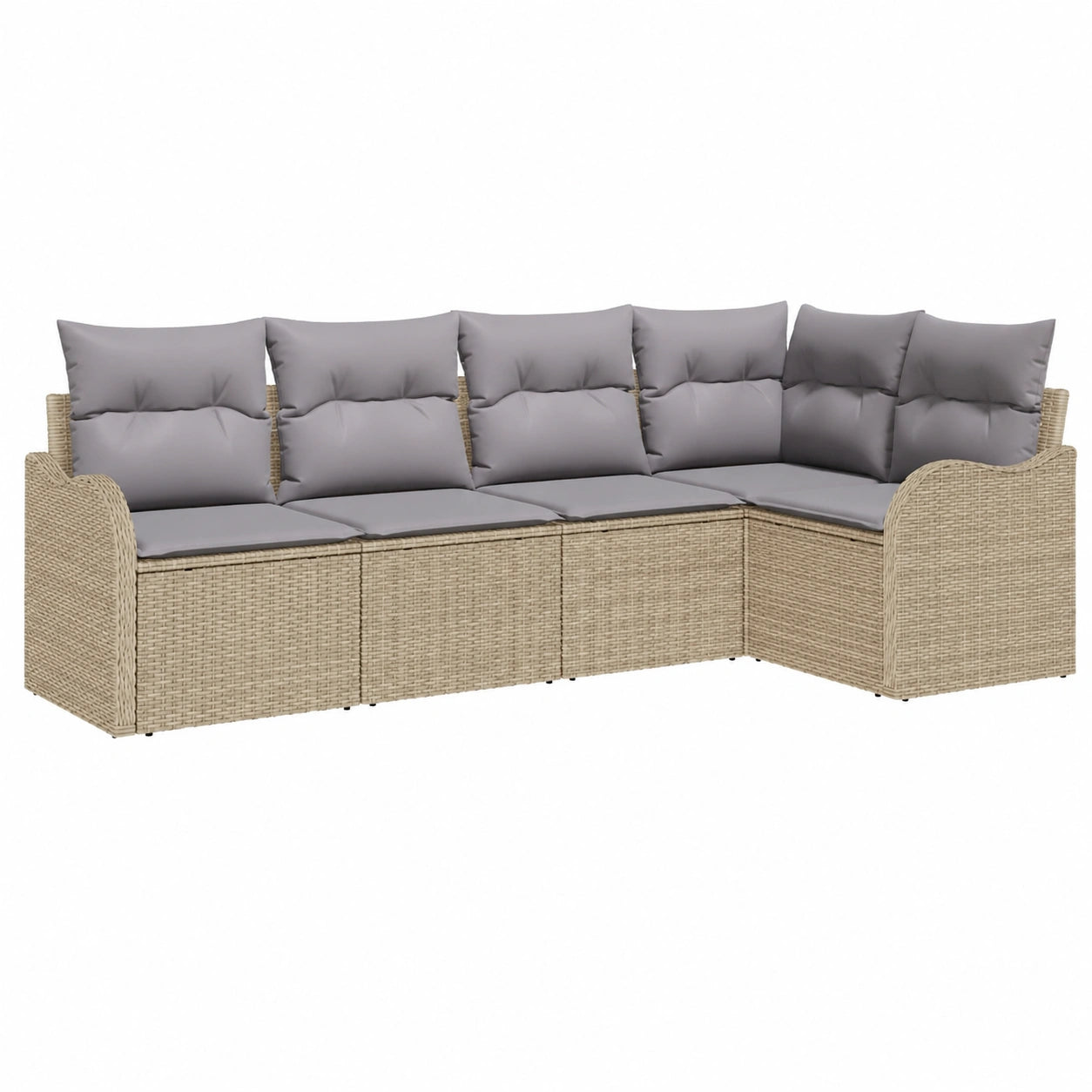 Ensemble de Salon de Jardin en Rotin Beige, Modulable et Confortable