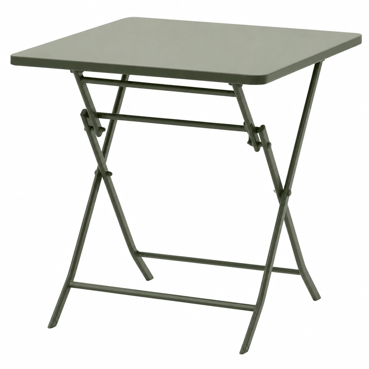 Table de jardin pliante carrée 2 places en acier vert
