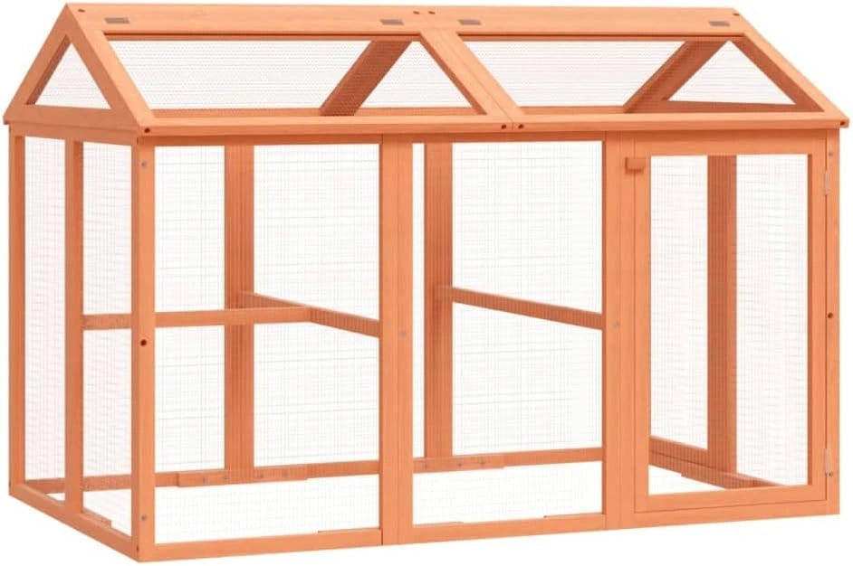 Enclos pour animaux en bois de pin massif marron 141x94x104 cm