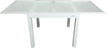 Table de jardin extensible en aluminium et verre trempé - Design carré moderne - 90/150 x 90 x 74 cm - Blanc