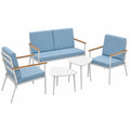 Ensemble de Jardin Extérieur pour 4 Personnes avec Canapé, Fauteuils et Tables