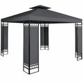 Tonnelle de Jardin 3x3 m avec Toile Hydrofuge et Protection UV 50+