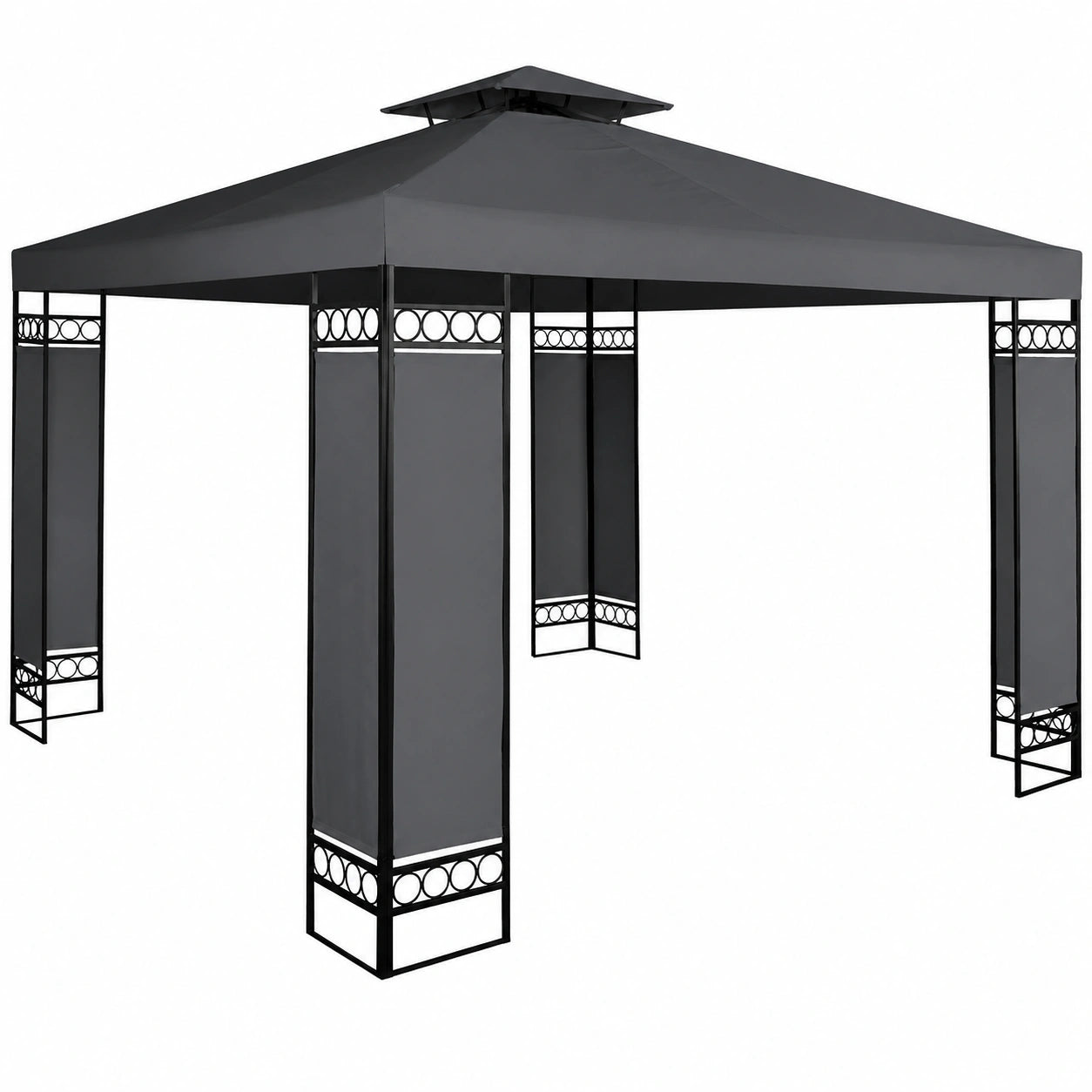Tonnelle de Jardin 3x3 m avec Toile Hydrofuge et Protection UV 50+