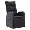 Lot de 2 chaises de jardin réglables en polyrotin noir