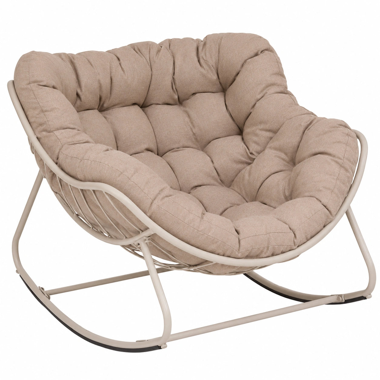 Fauteuil Œuf à Bascule d'Extérieur avec Coussin Ultra Confortable