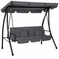 Balancelle de jardin 3 places avec toit réglable et matelas