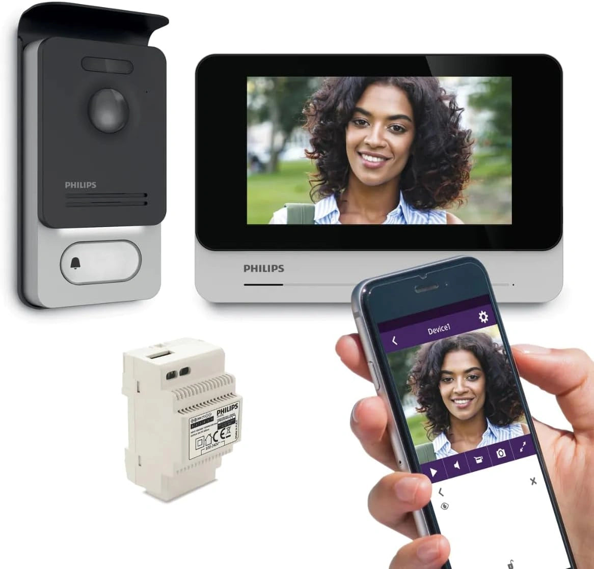 Système Vidéophone Connecté Philips WelcomeEye avec Écran 7 pouces et Vision Nocturne