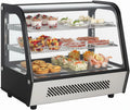 Vitrine Réfrigérée de Comptoir 120L, Froid Ventilé, 0 à +12°C, Double Vitrage, Acier Inoxydable, Portes Coulissantes