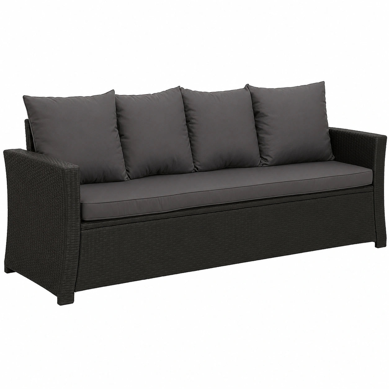 Coussin de siège extérieur pour banc de jardin, couleur anthracite, 170 x 60 x 50 cm