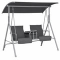 Balancelle de Jardin 2 Places avec Auvent Inclinable et Tablette