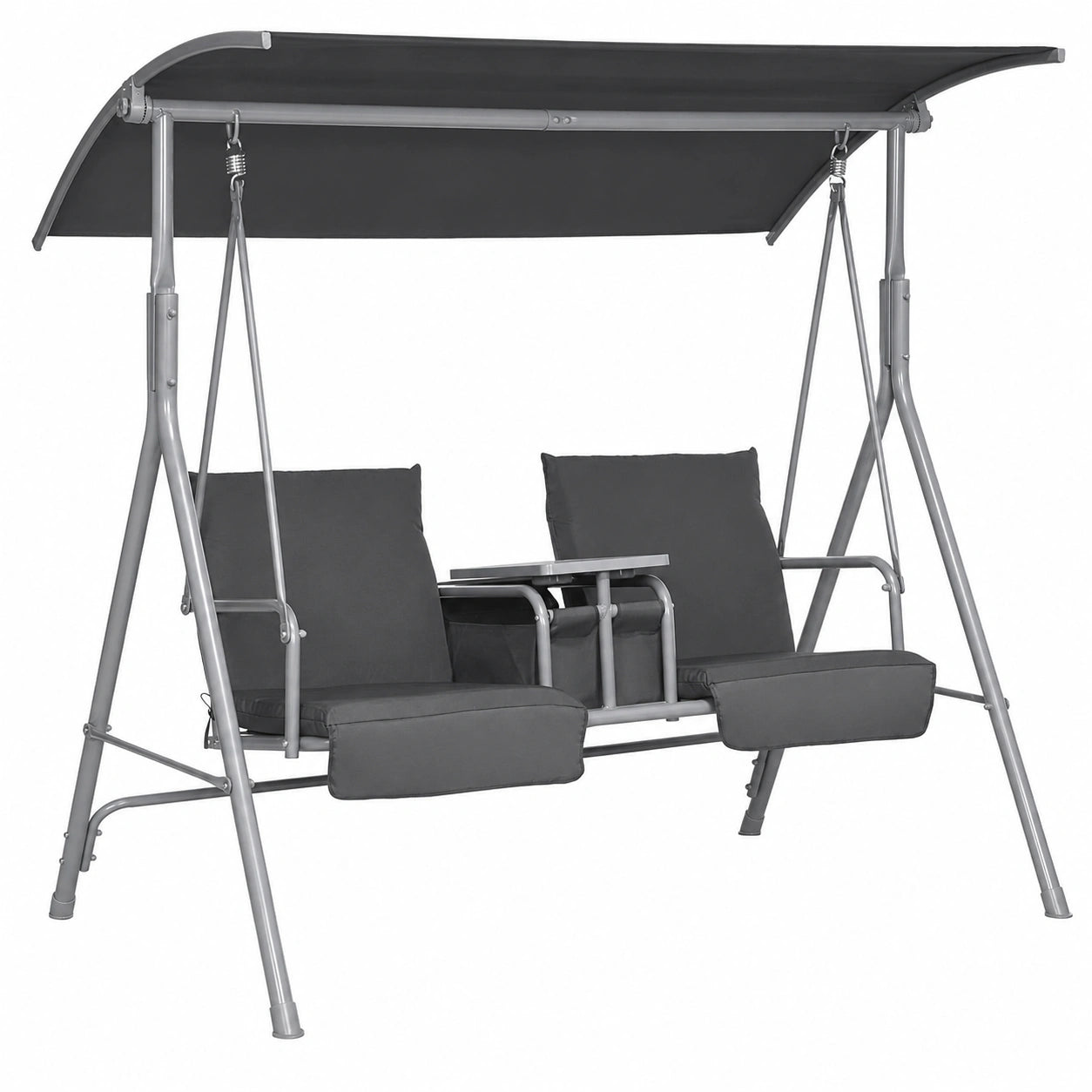 Balancelle de Jardin 2 Places avec Auvent Inclinable et Tablette