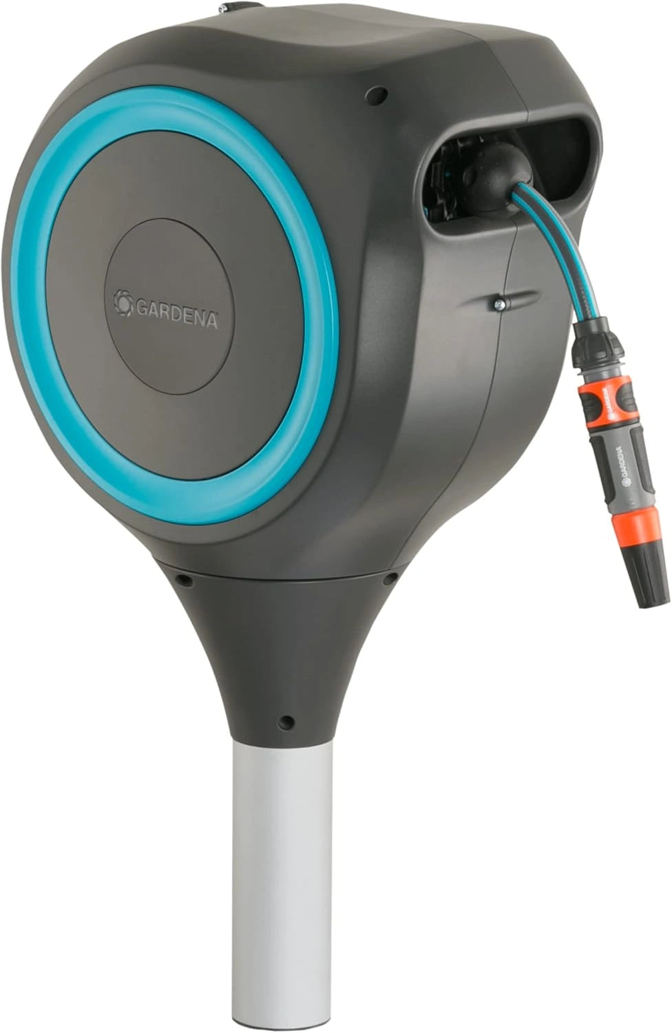 Enrouleur Automatique GARDENA RollUp M, 20 m, Bleu, Modèle 18614-20