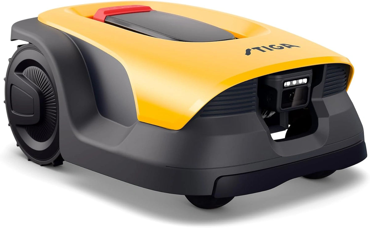 Tondeuse Robotisée STIGA 18 cm, 25,2 V, 5 Ah avec Caméra IA et Navigation Sans Fil pour Pelouses jusqu'à 1500 m²