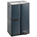 Poubelle de Cuisine à Pédale Tri Recyclage 60L Inox Gris avec Seaux Intérieurs