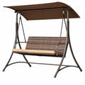 Balancelle de Jardin avec Toit et Chaise en Rotin, 3 Places