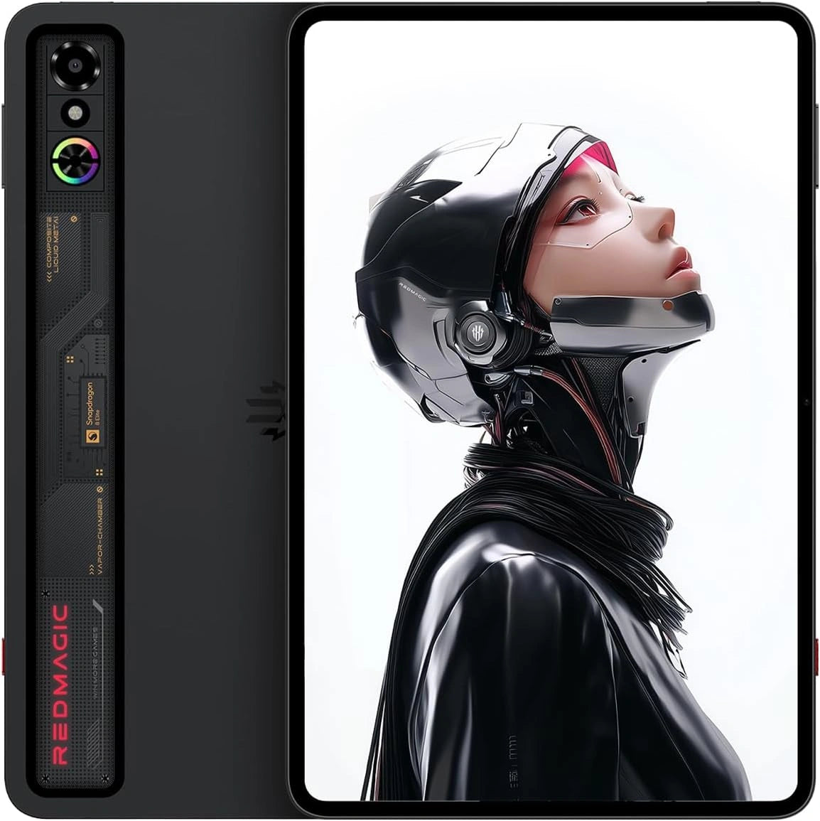 Tablette de Jeu REDMAGIC, 9.06 OLED, Snapdragon 8 Elite, 16 Go RAM + 512 Go, Écran 165Hz 2.4K, Caméras 9MP + 13MP, Android 15, Charge Rapide, Refroidissement, Noir