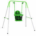 Balançoire pour Enfants 6 à 36 Mois, Charge 25 Kg, Antidérapante, Hauteur 122 cm, Vert