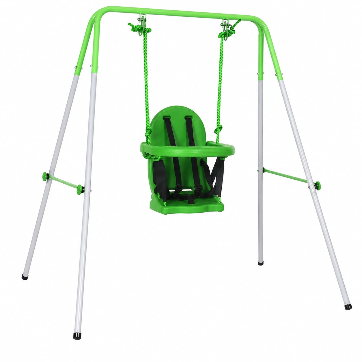 Balançoire pour Enfants 6 à 36 Mois, Charge 25 Kg, Antidérapante, Hauteur 122 cm, Vert