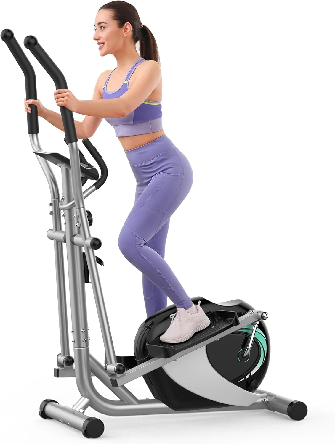 Vélo Elliptique Silencieux Dripex avec Écran LCD, 16 Niveaux de Résistance, Capteur Cardiaque, Charge Maximale 120 kg