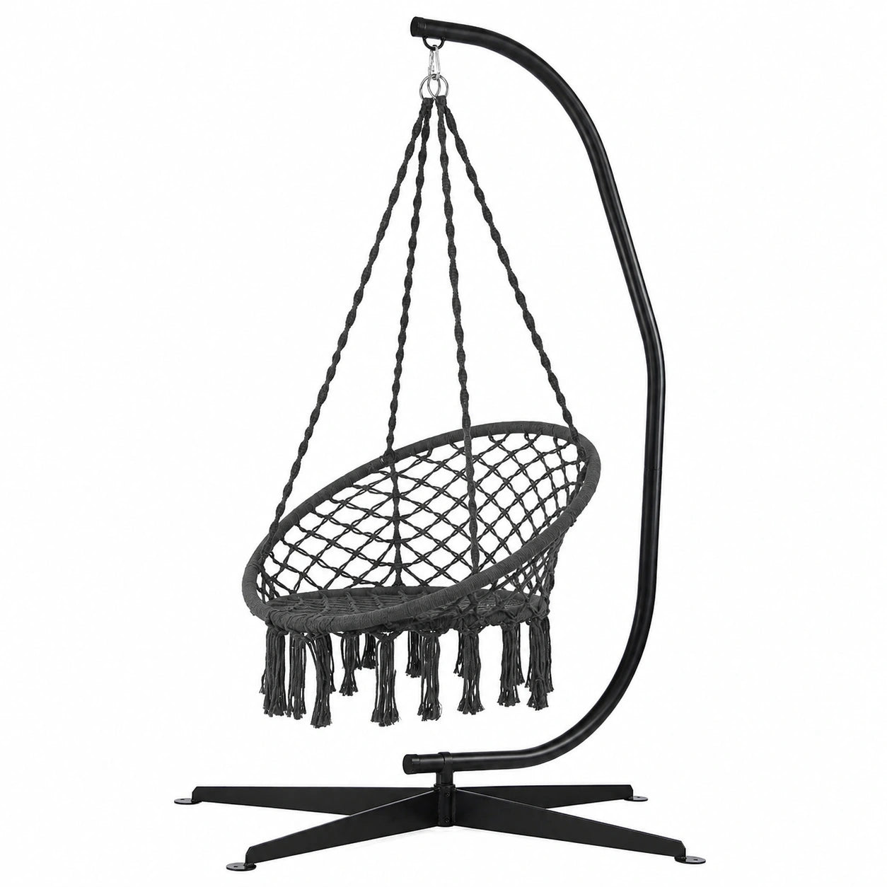 Support en Métal pour Fauteuil Suspendu d'Intérieur et d'Extérieur, Capacité 150 kg, 111 x 84 x 207 cm