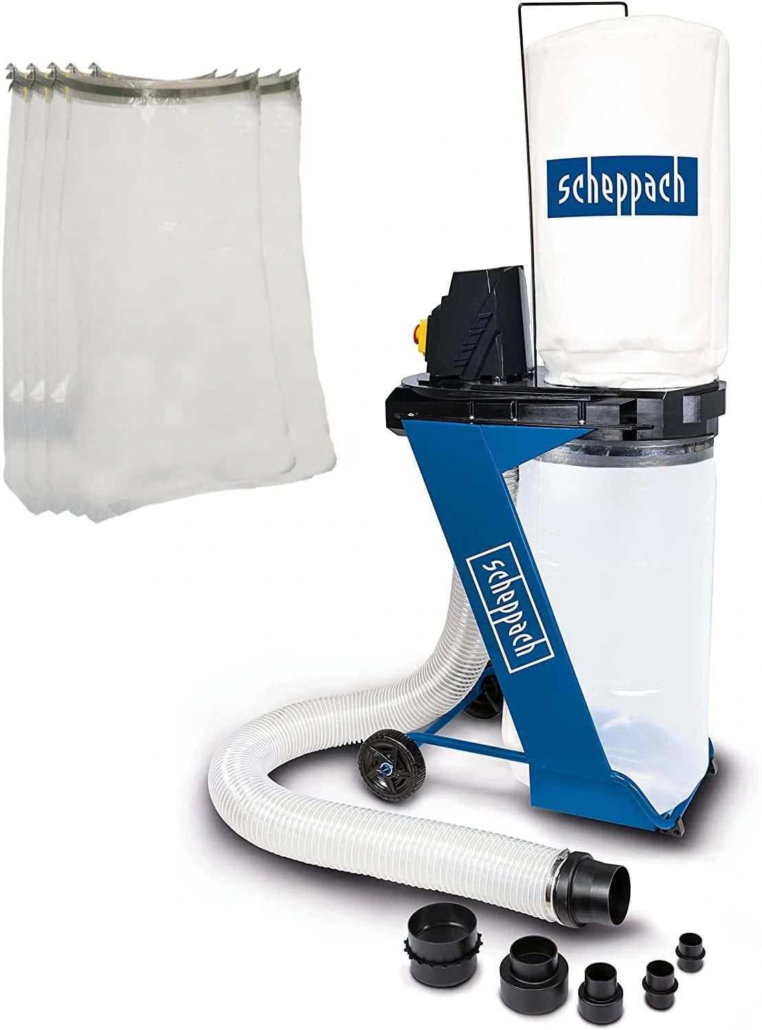 Aspirateur industriel Scheppach DC500 550W, 75L, ø100mm, 1150m3/h, 2m