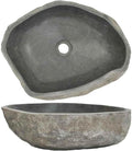 Vasque de Salle de Bain Ovale en Pierre Naturelle 45-53x34-41x15 cm