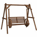 Balancelle de Jardin 2 Places en Bois avec Roues pour Terrasse