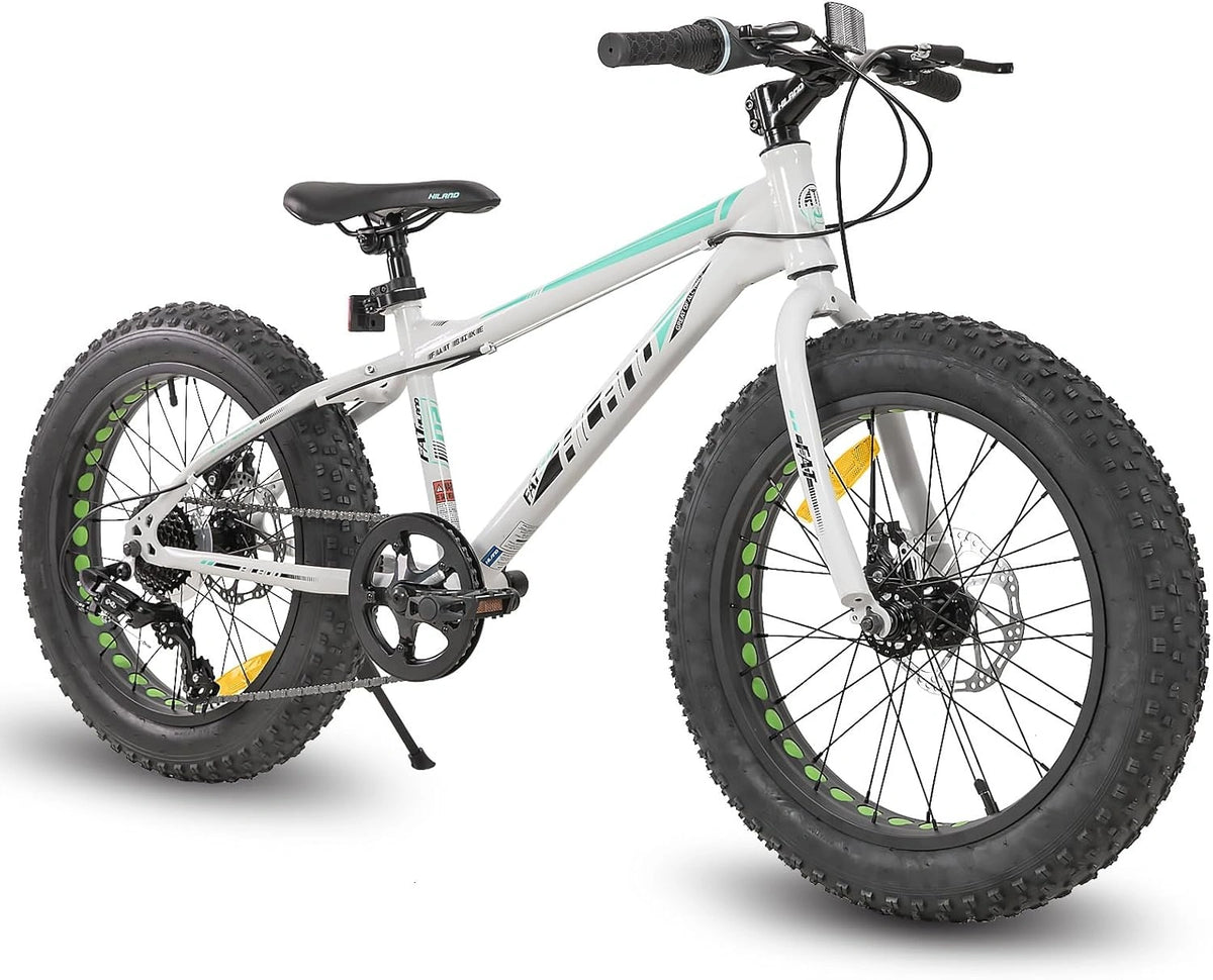 Vélo Tout-Terrain Hiland 20", 7 Vitesses avec Freins à Disque pour Enfants, Couleurs Variées