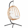 Fauteuil suspendu en rotin naturel avec coussin déhoussable