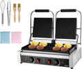VEVOR Presse Panini Électrique 3600W, Double Grill Rainuré 48,5x23 cm, Appareil à Sandwich en Acier Inoxydable avec Contrôle Température, Idéal pour Burger et Steak