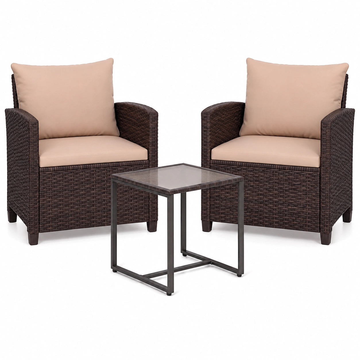 Ensemble de Mobilier de Jardin Extérieur pour 2 Personnes