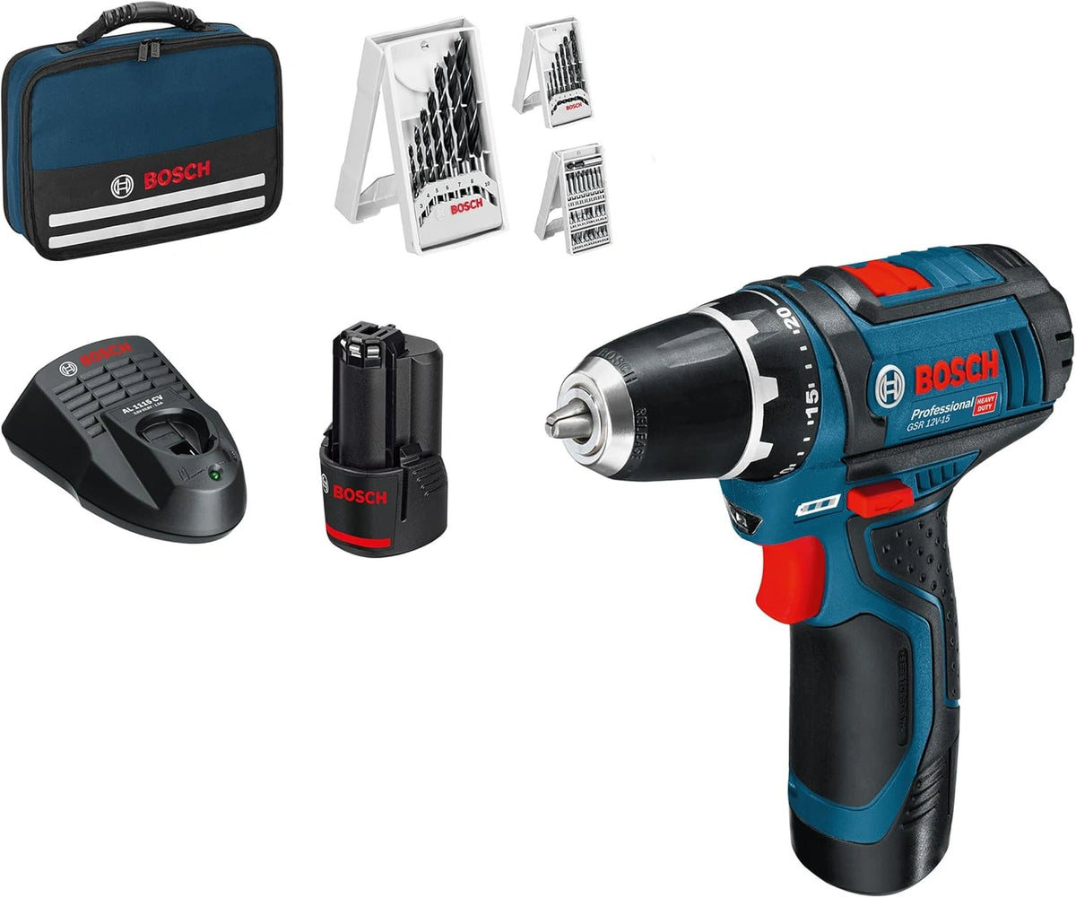 Bosch Perceuse-Visseuse sans Fil 12V avec Accessoires et Batterie