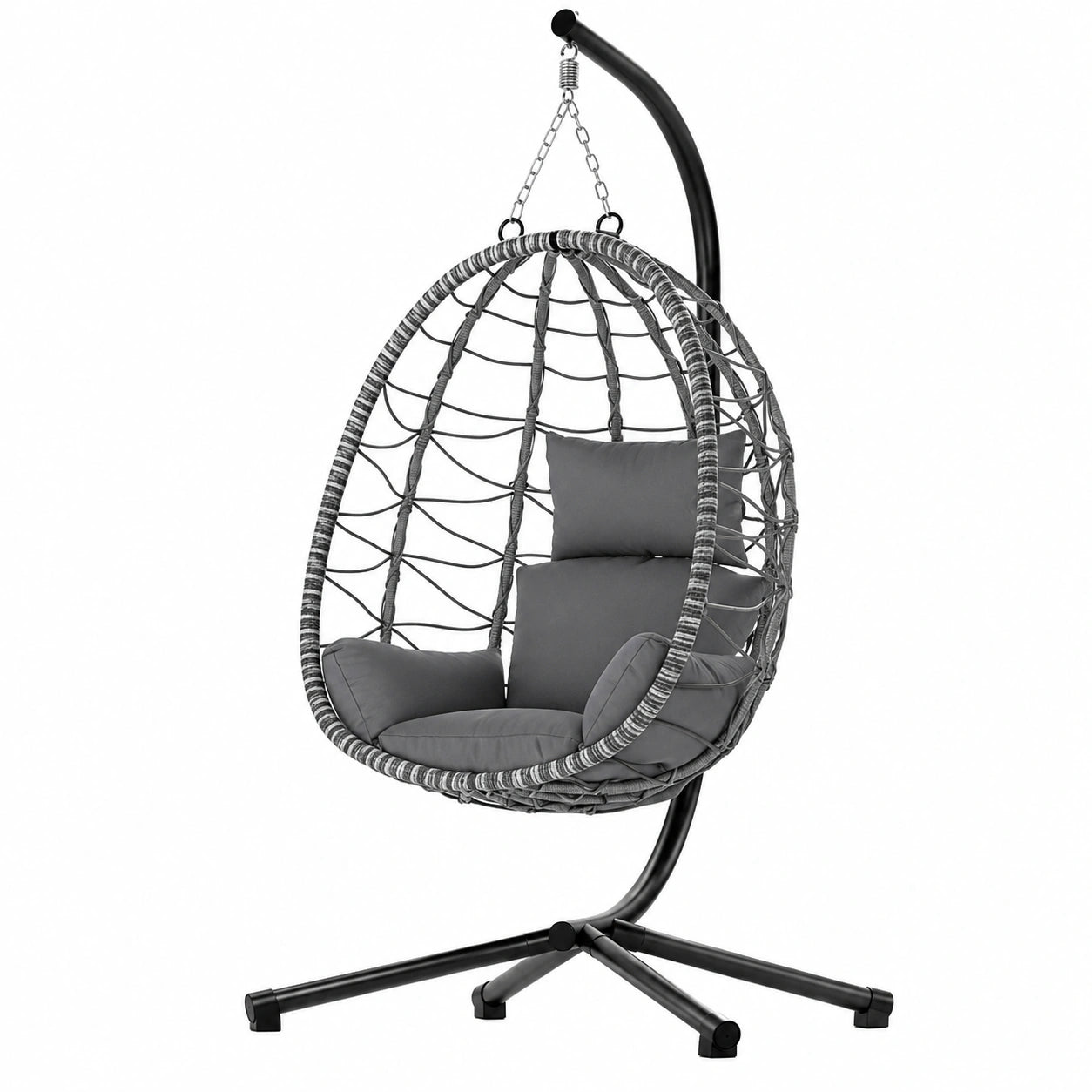 Fauteuil Suspendu Ajustable avec Coussin pour Intérieur et Extérieur