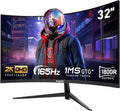 Moniteur Gaming Incurvé 32'' 2K WQHD 165Hz, 1ms, 100% sRGB, HDMI/DisplayPort, VESA Compatible - Noir