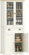 Meuble de Rangement Cuisine HOMCOM 4 Portes avec Ti-Plastifié Beige