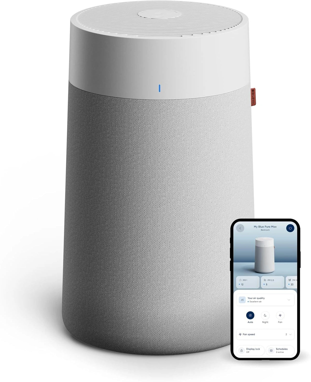 Purificateur d'air Intelligent BLUEAIR Blue Pure 3350i Max, Grand Espace, Technologie HEPASilent, Silencieux