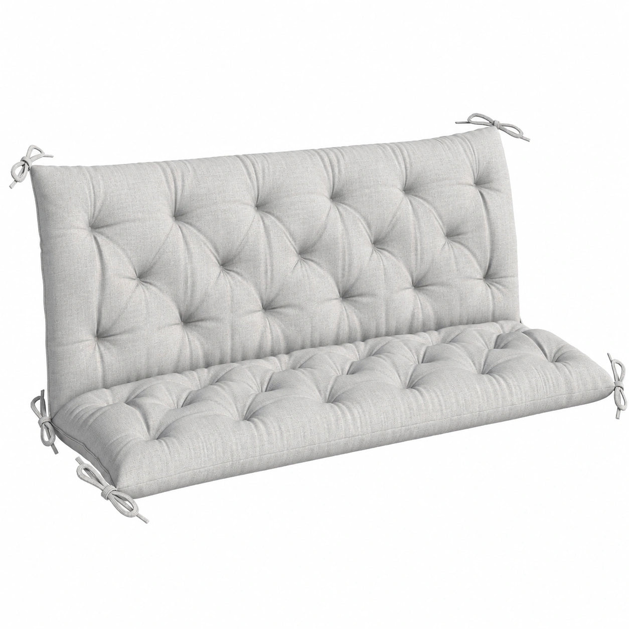 Coussin de Jardin Confortable pour Banc 3 Places, 150 x 98 x 8 cm, Gris Clair