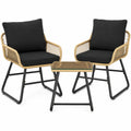 Ensemble de Mobilier de Jardin pour 2 Personnes avec Fauteuils et Table en Verre